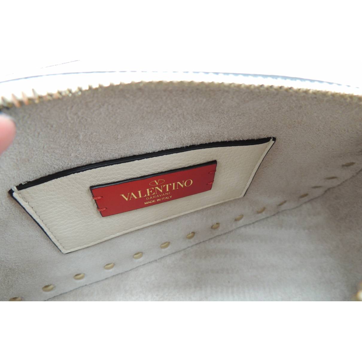 Valentino Beige Leather Small B-Rockstud Shoulder Bag