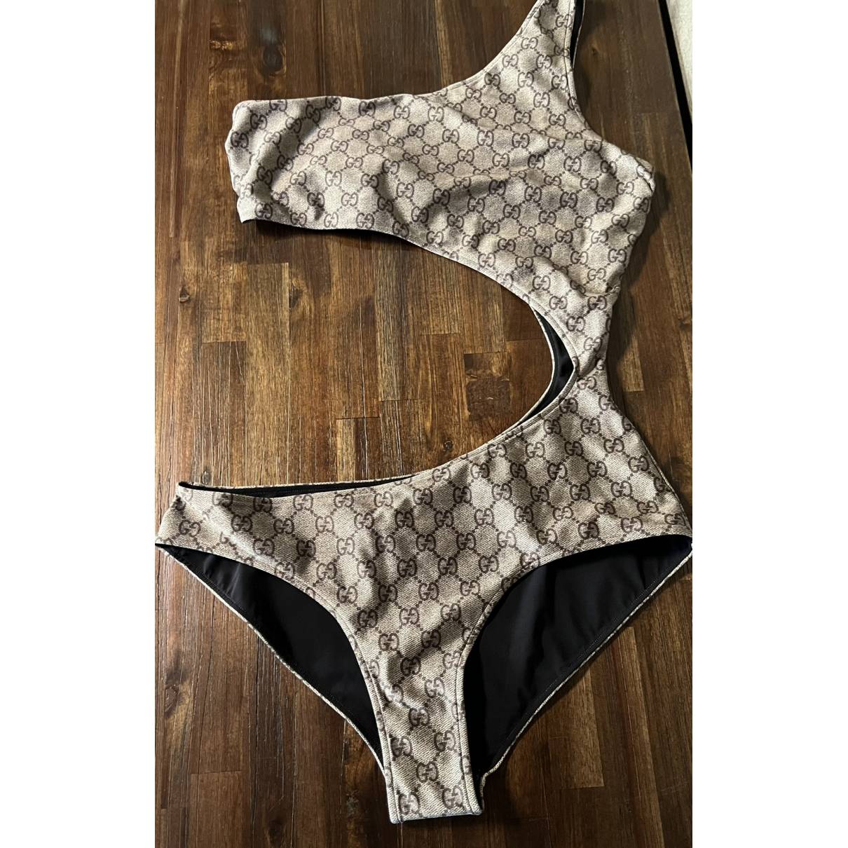 One-piece swimsuit Gucci Beige size S International in Synthetic - 23357657