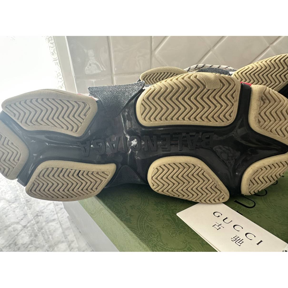 Triple s vegan leather trainers Gucci X Balenciaga Beige size 38 IT in  Vegan leather - 33359266