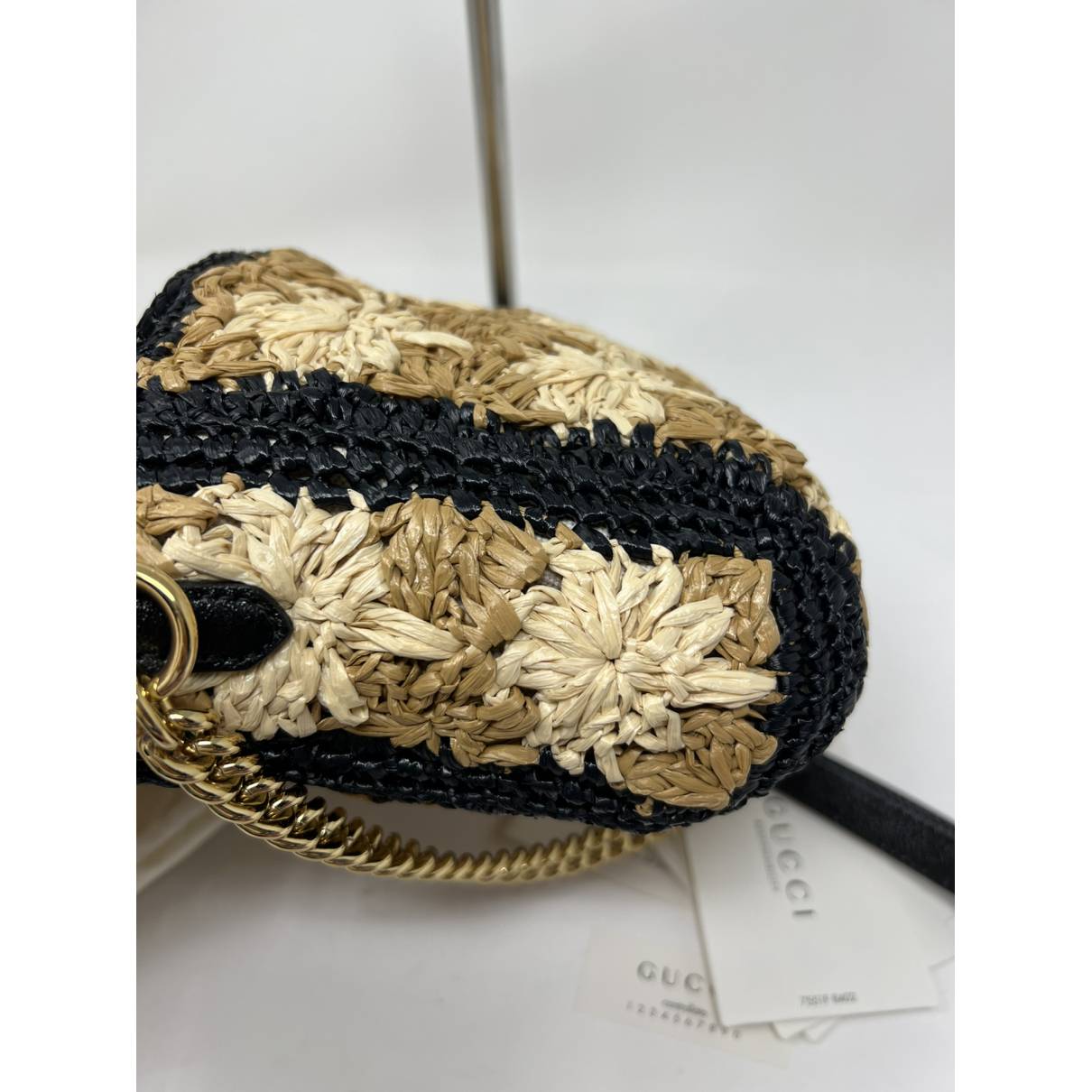 Gg marmont chain handbag Gucci Beige in Wicker - 30951767