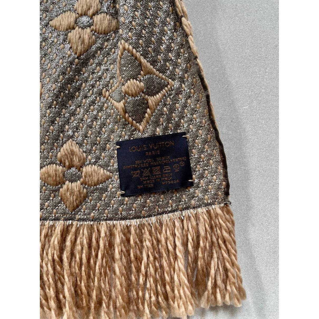 Louis Vuitton Beige Monogram Cashmere Blend Scarf