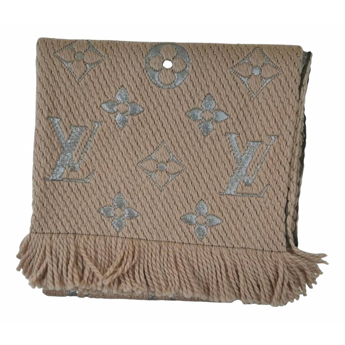Louis Vuitton Escharpe Logomania Scarf Wool Silk Beige 30cmx170cm Free  Shipping