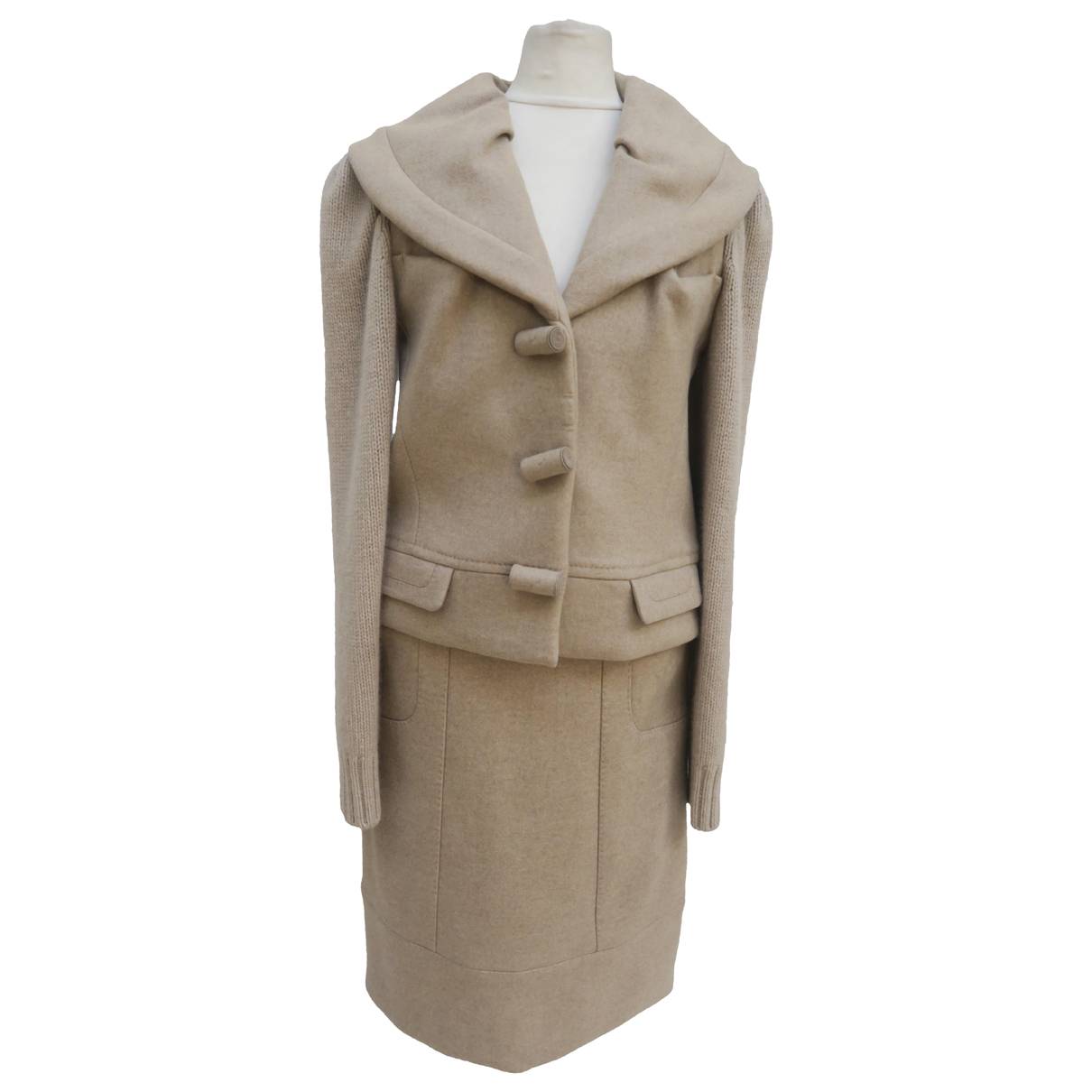 LOUIS VUITTON LOUIS VUITTON coat jacket wool Beige Used Women monogram LV  size 36 ｜Product Code：2104102125031｜BRAND OFF Online Store