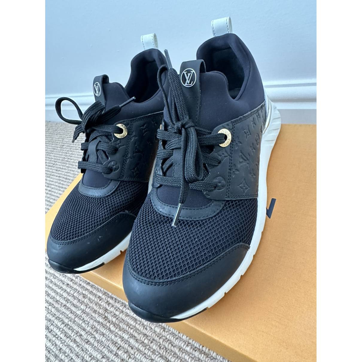 Aftergame cloth trainers Louis Vuitton Black size 36 EU in Cloth