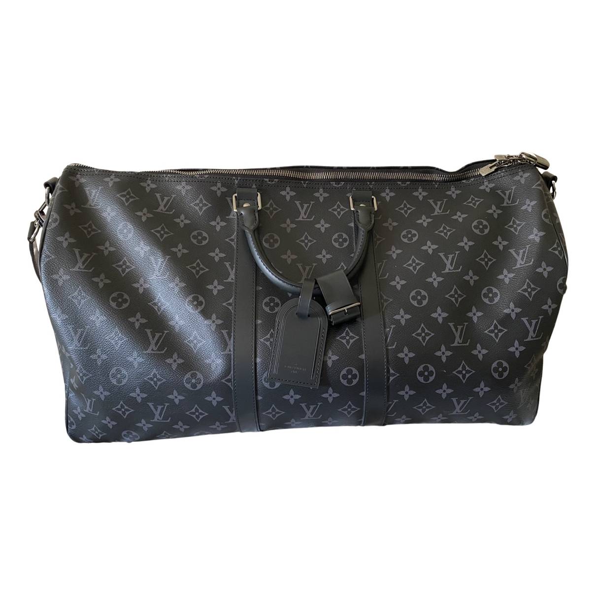 Keepall cloth travel bag Louis Vuitton Black in Cloth - 35518768