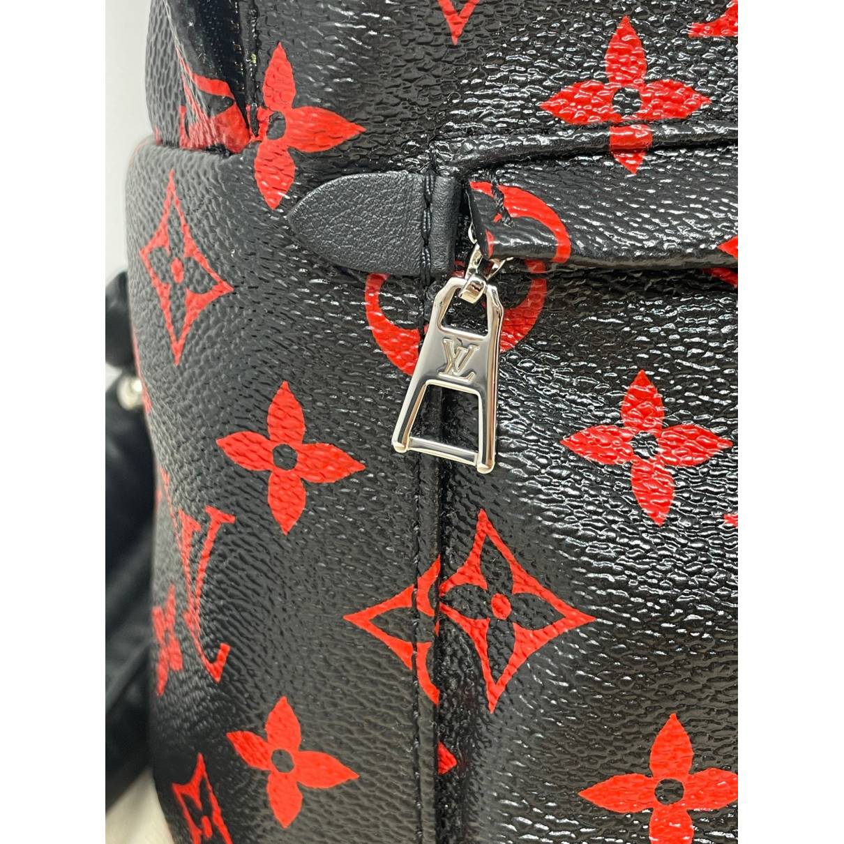 LOUIS VUITTON Monogram Infrarouge Palm Springs PM Backpack Black/Red *Rare*