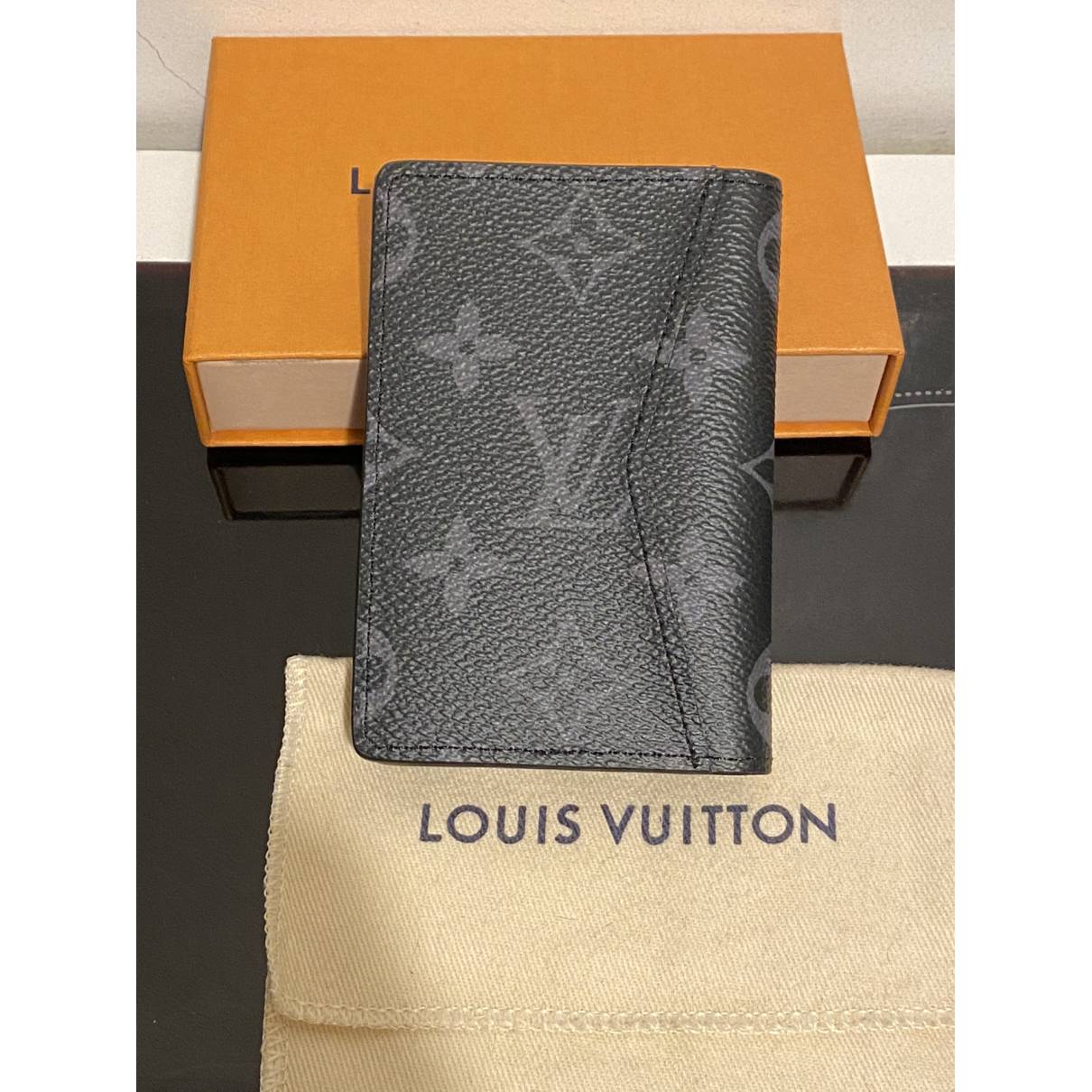 Louis Vuitton Pocket Organizer Monogram Eclipse Canvas