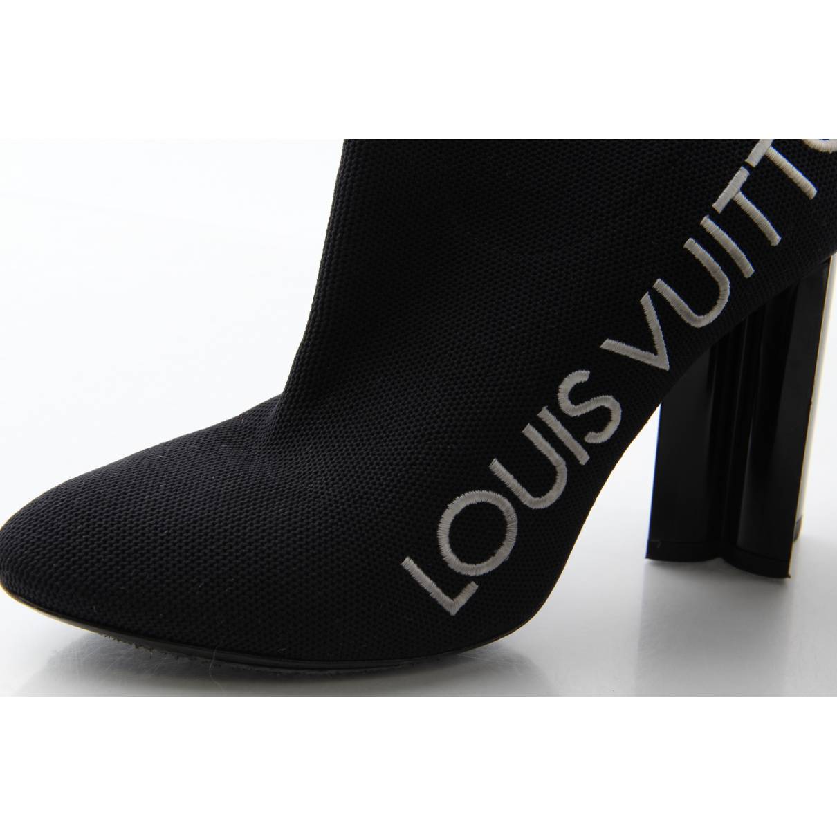 Silhouette cloth ankle boots Louis Vuitton Black size 36.5 EU in Cloth -  34168551