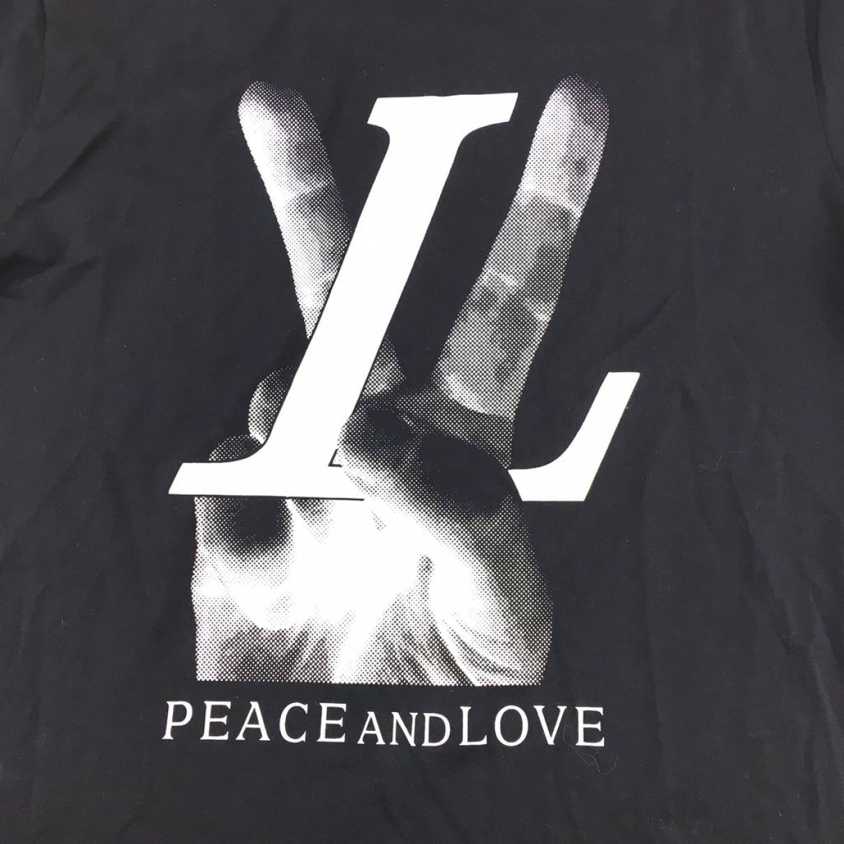 Louis Vuitton Black Cotton Peace and Love T-Shirt M Louis Vuitton