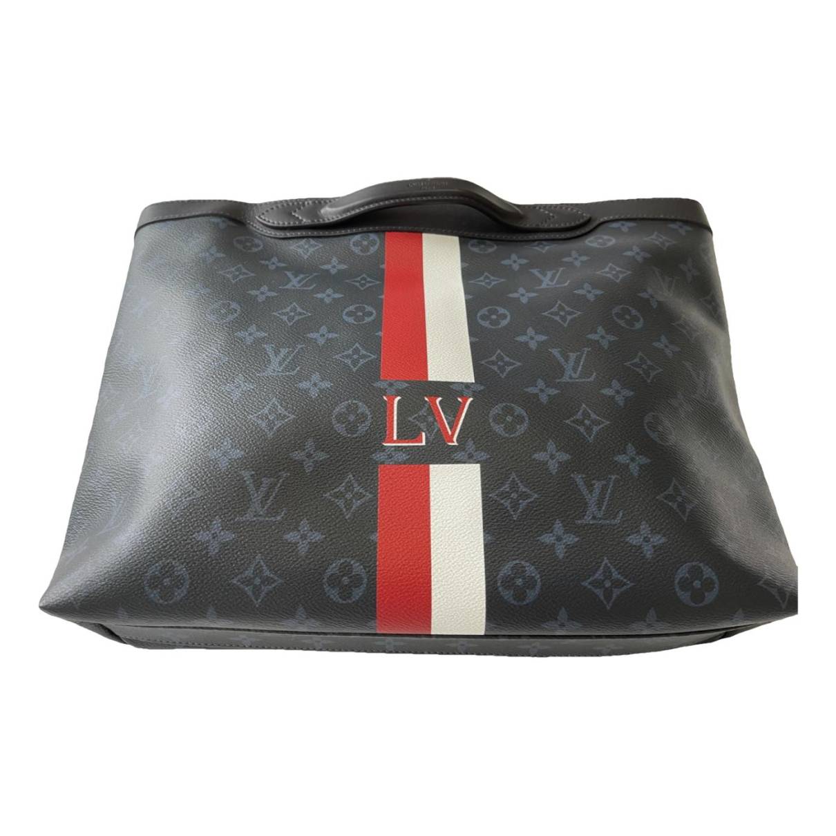 Monogram split tote fabric bag Louis Vuitton Black in Cloth - 35206922