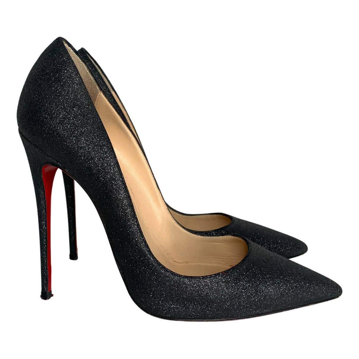 So kate glitter heels Christian Louboutin Black size 36.5 EU in Glitter -  18639950