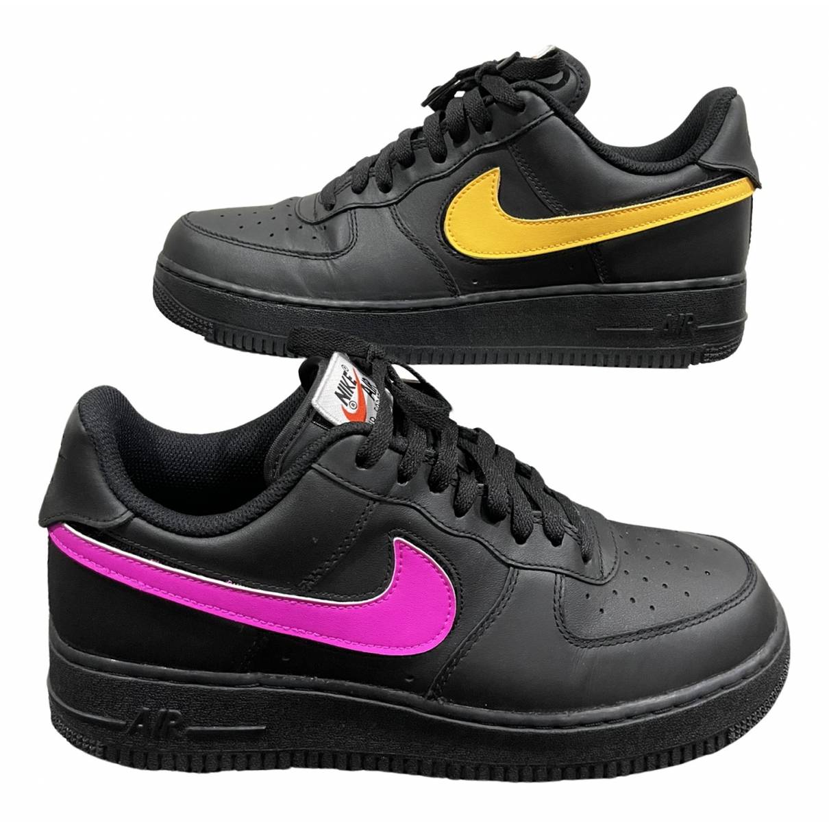 Air force 1 leather low trainers Nike Black size 10 US in Leather - 25592812
