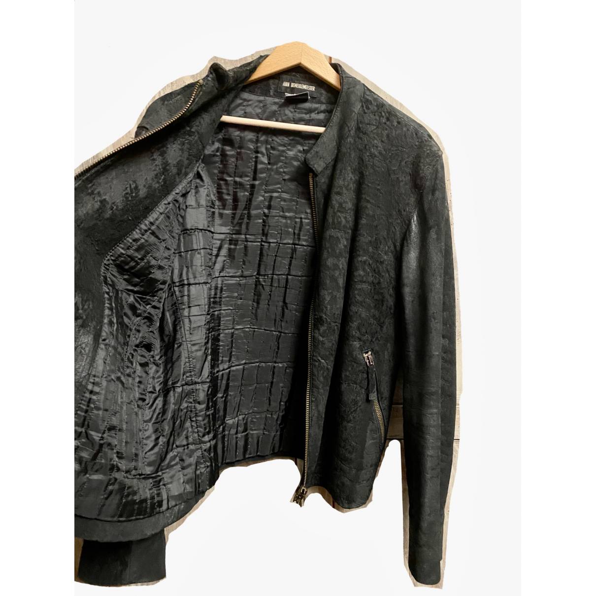 Leather jacket Ann Demeulemeester Black size XS International in