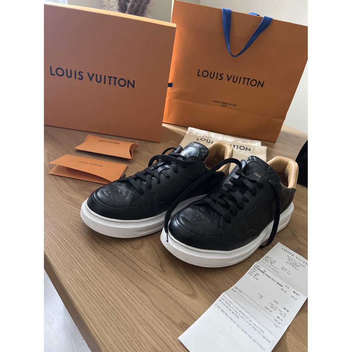 Beverly hills leather low trainers Louis Vuitton Black size 41 EU in  Leather - 35122783