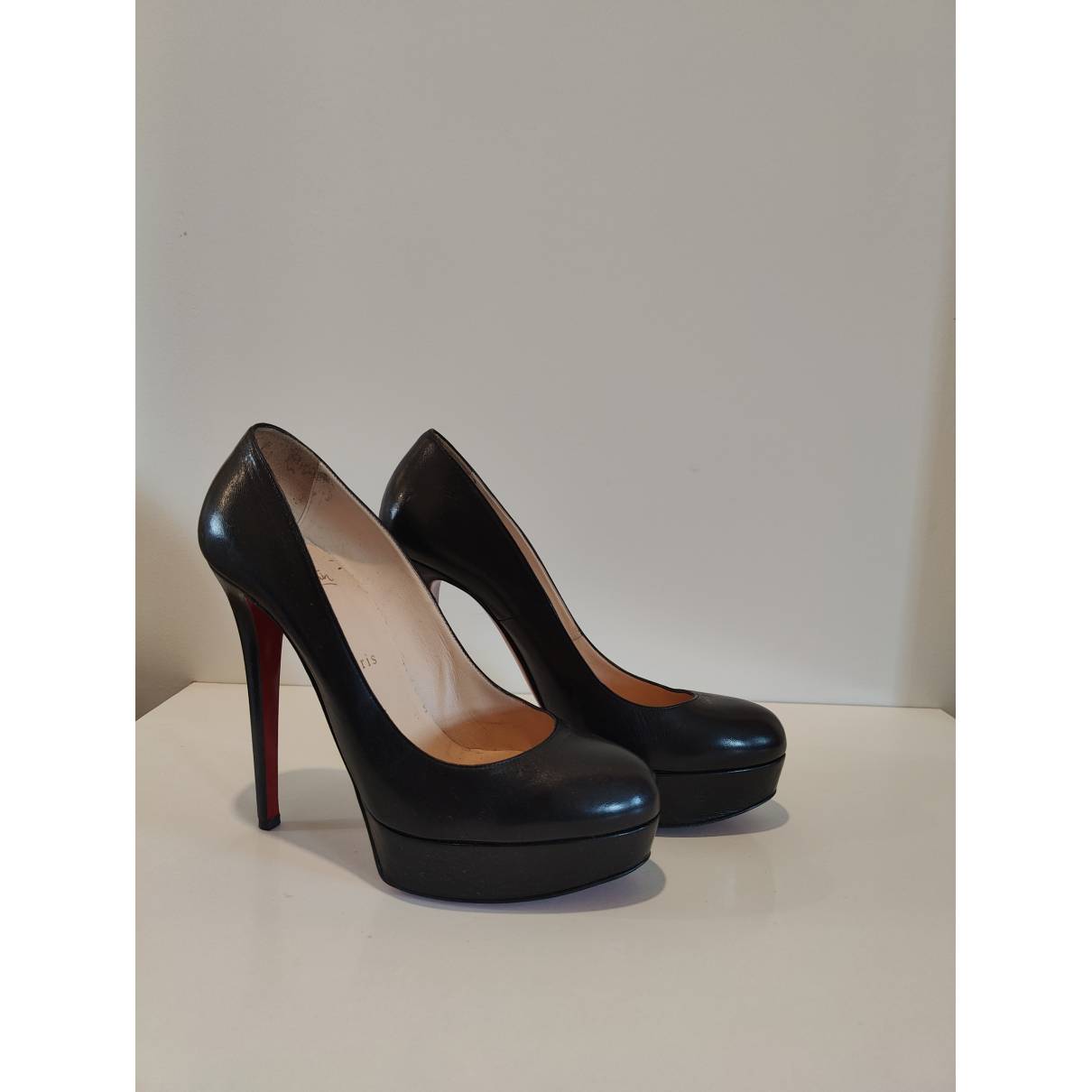 Bianca leather heels Christian Louboutin Black size 39.5 EU in Leather -  33141007