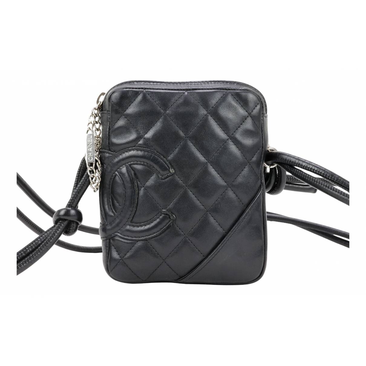 CHANEL 21A Mini Flap Coin Leather Purse Crossbody Bag Black