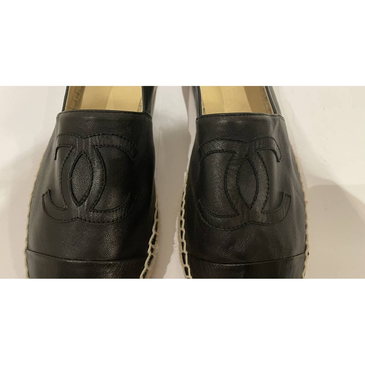 Leather espadrilles Chanel Black size 39 EU in Leather - 33190682