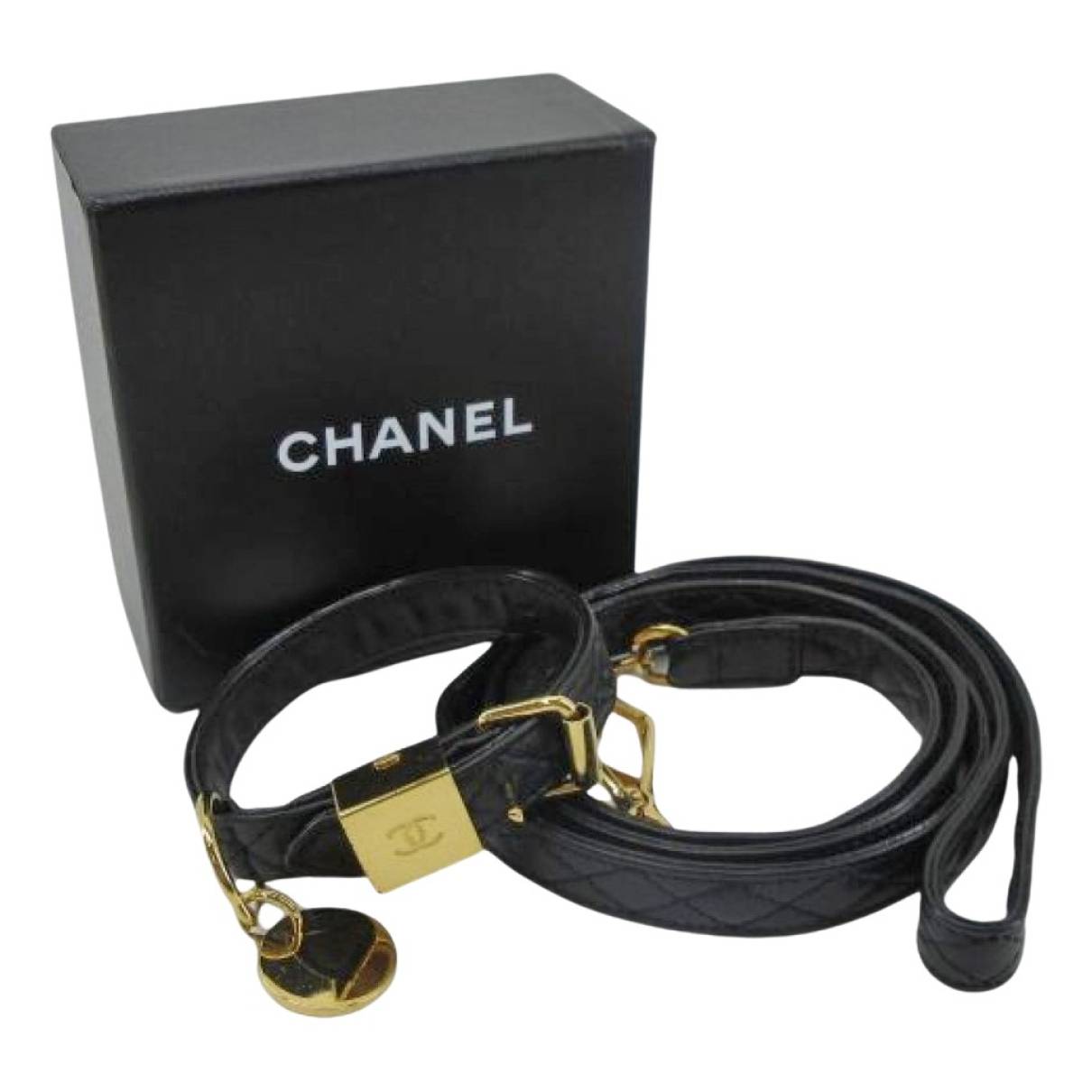 Leather necklace Chanel Black in Leather - 28848935