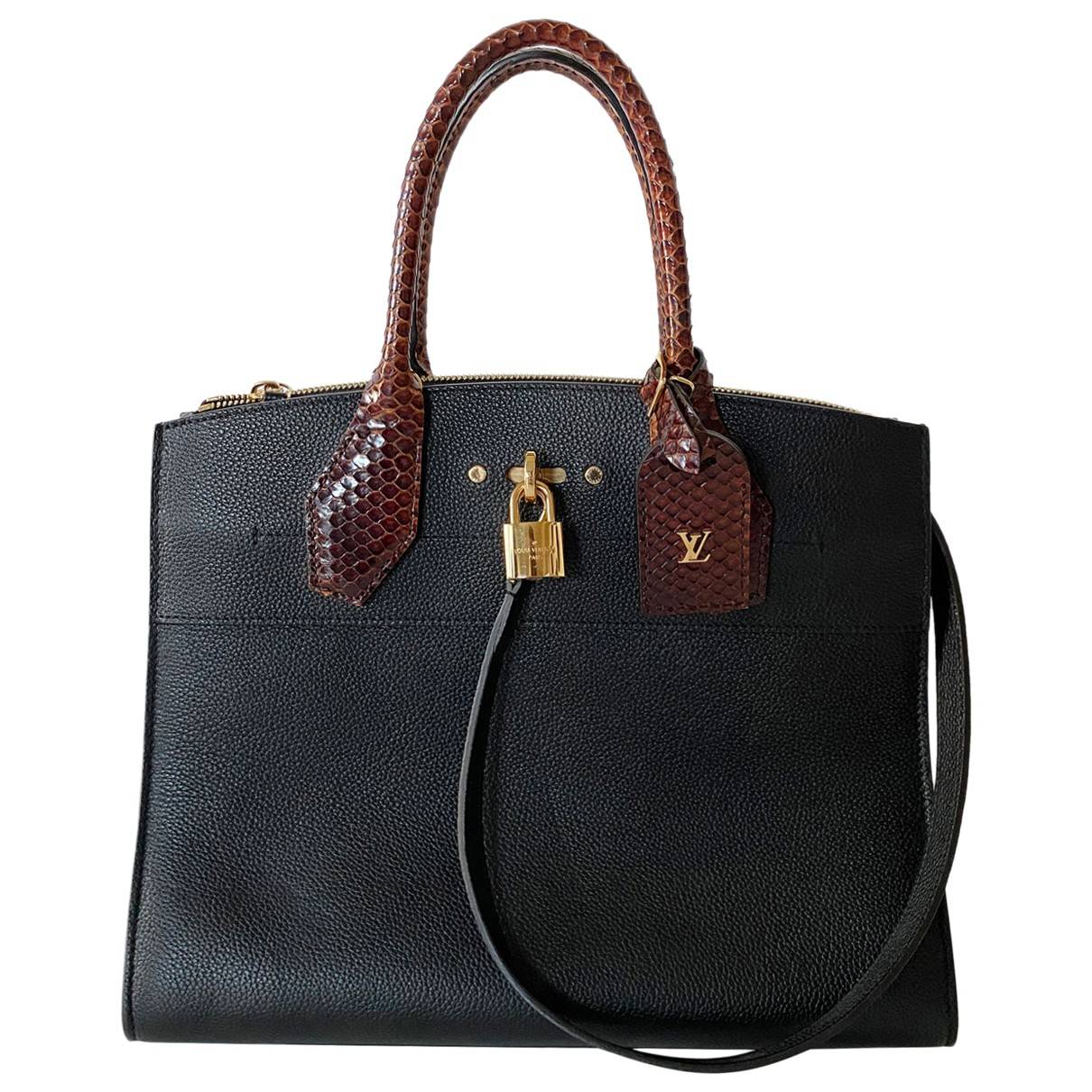 City steamer leather tote Louis Vuitton Black in Leather - 21037184