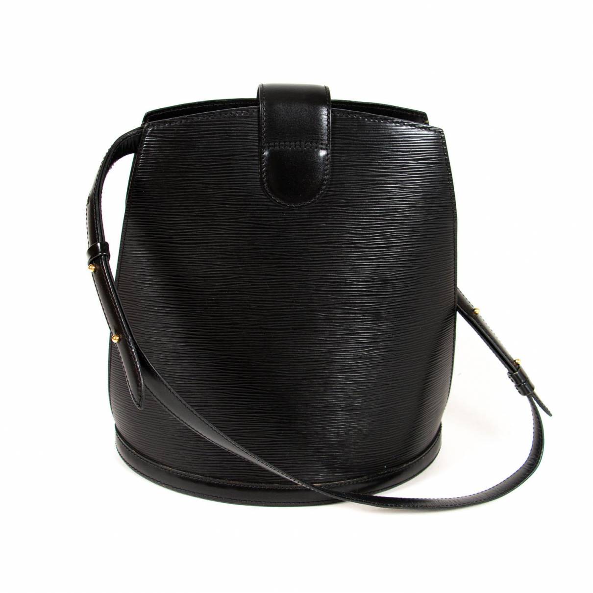Louis Vuitton Vintage Cluny Black Epi Leather Bucket Shoulder Bag