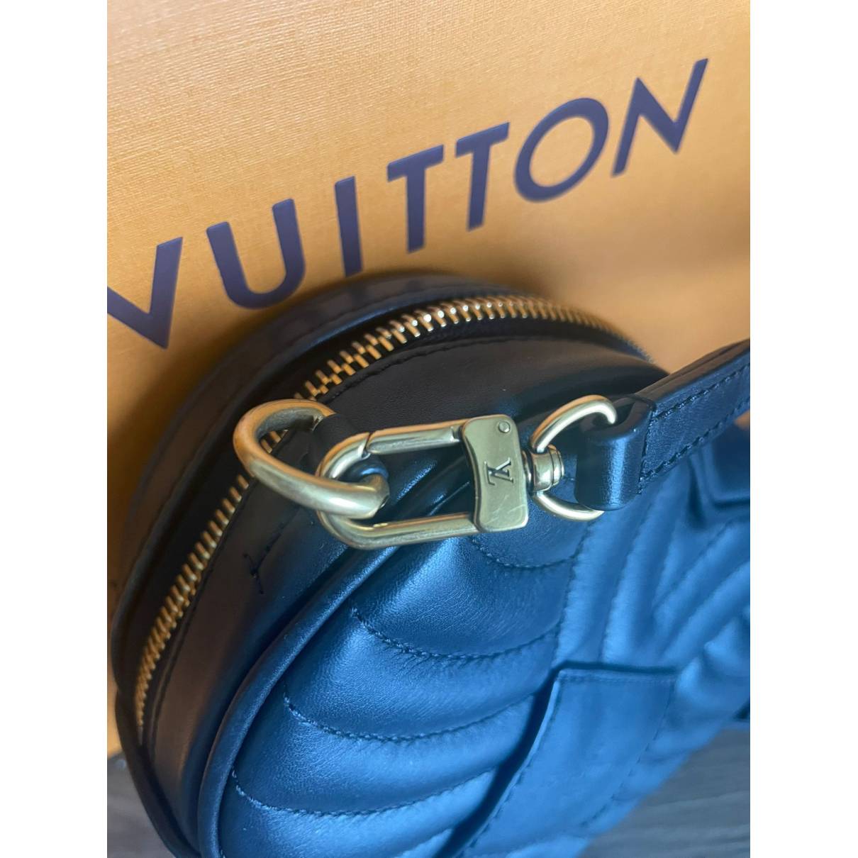 LOUIS VUITTON Bleu Neon Calf Skin Leather New Wave Camera Bag