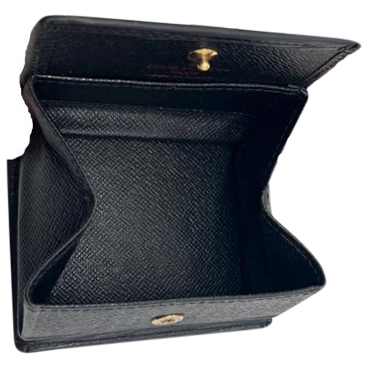 coin card holder leather small bag Louis Vuitton Black in Leather - 31726490