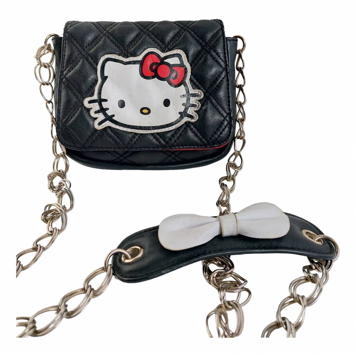 Leather crossbody bag HELLO KITTY Black in Leather - 33305832