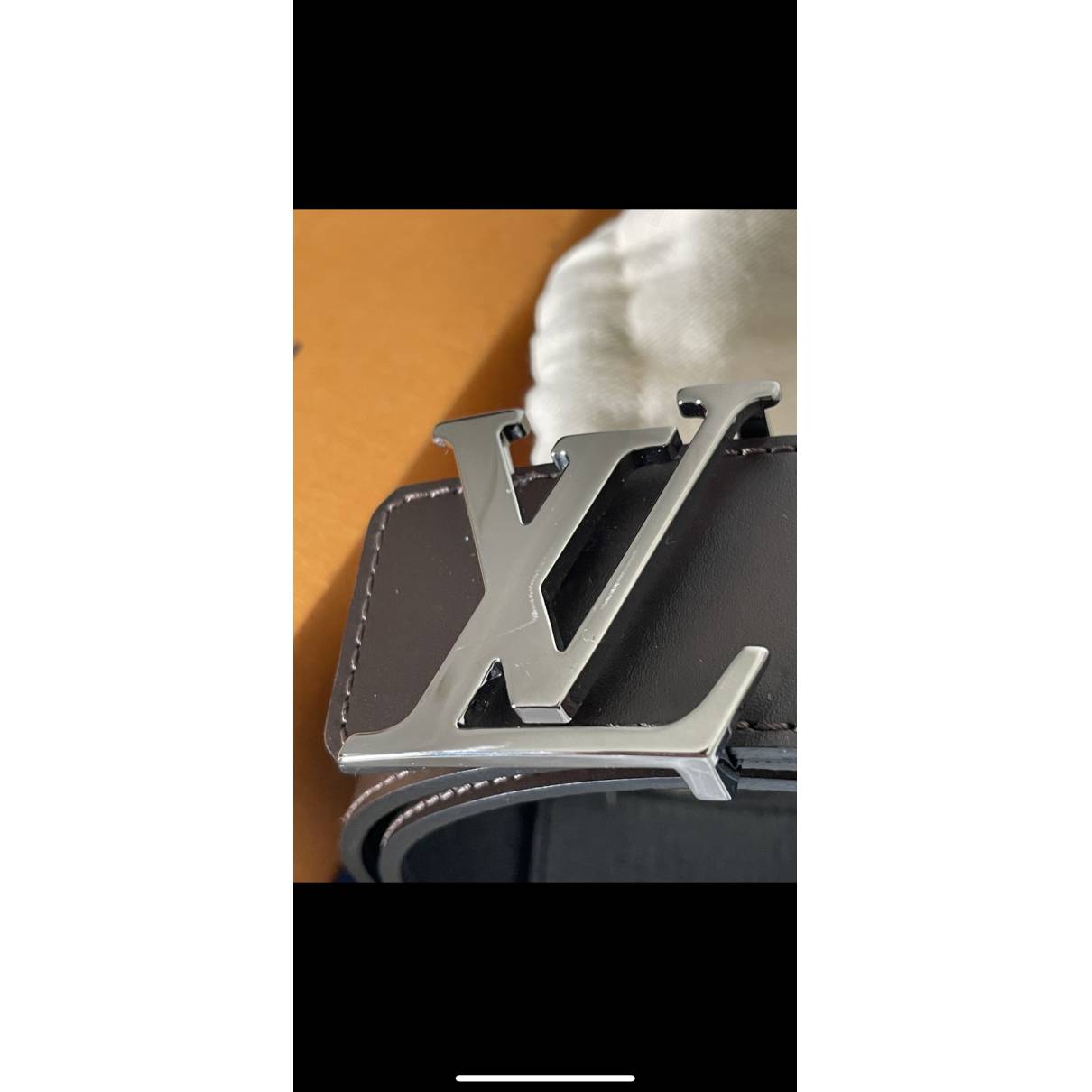 Louis Vuitton Belt Centure LV Initial Brown Black Silver Monogram Macassar  M9821 Buckle 40mm Canvas Leather Metal CA2101 LOUIS VUITTON 90cm Waist Long  Men