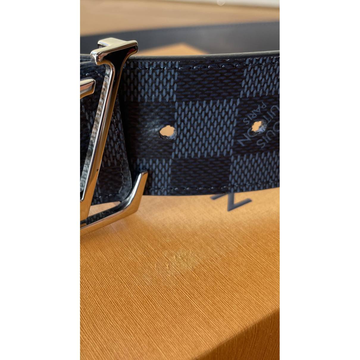 Leather belt Louis Vuitton Anthracite size 95 cm in Leather - 36333962