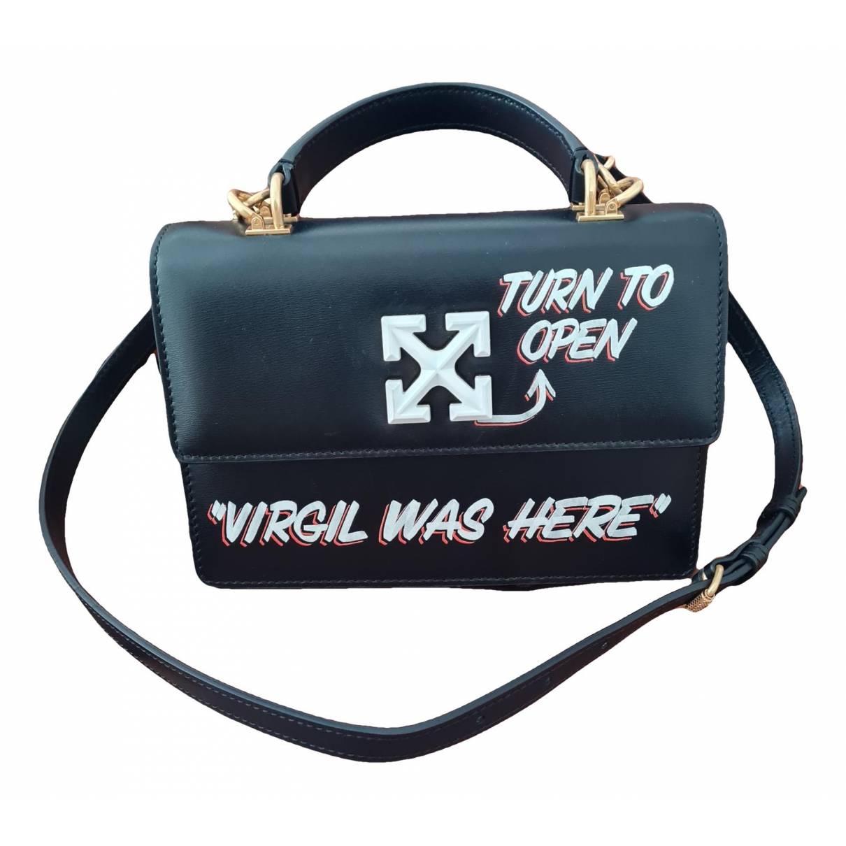 Off-White - Authenticated Jitney 1.4 Handbag - Leather Black for Women, Never Worn