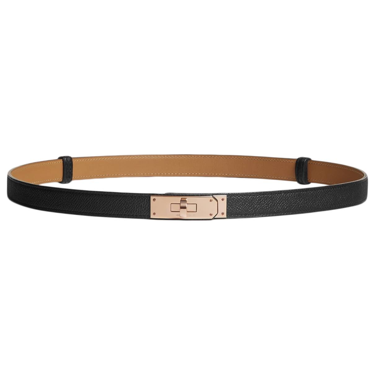 Hermès - Authenticated Kelly Belt - Leather Black Plain for Women, Never Worn, with Tag