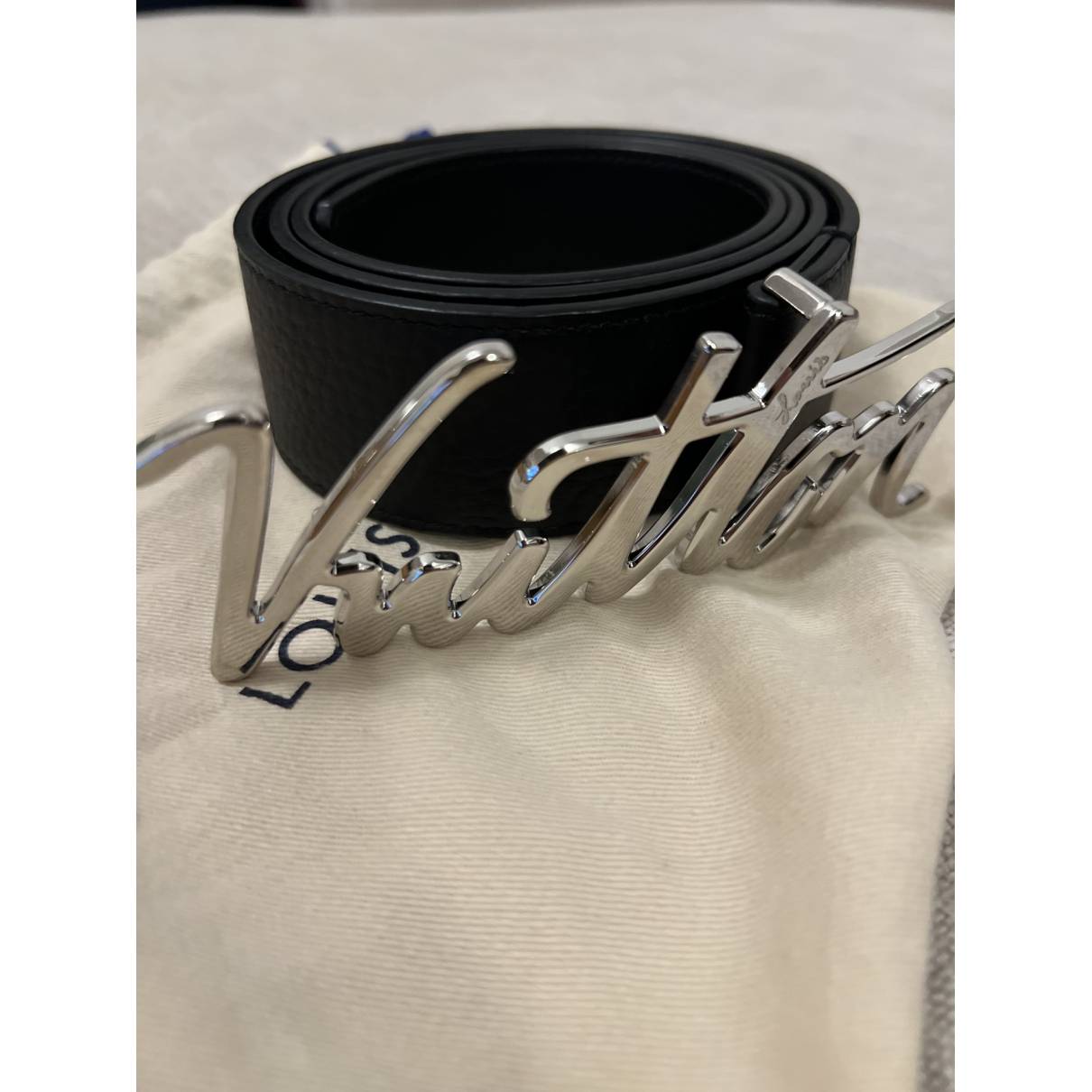 Cloth belt Louis Vuitton Grey size 95 cm in Cloth - 29450999