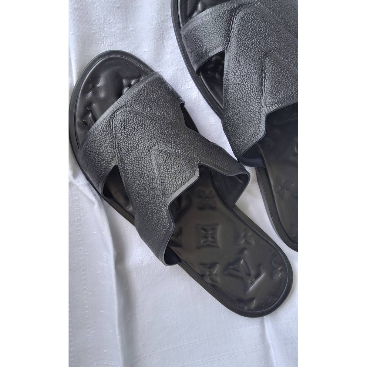 Leather sandals Louis Vuitton Black size 6 US in Leather - 35483881