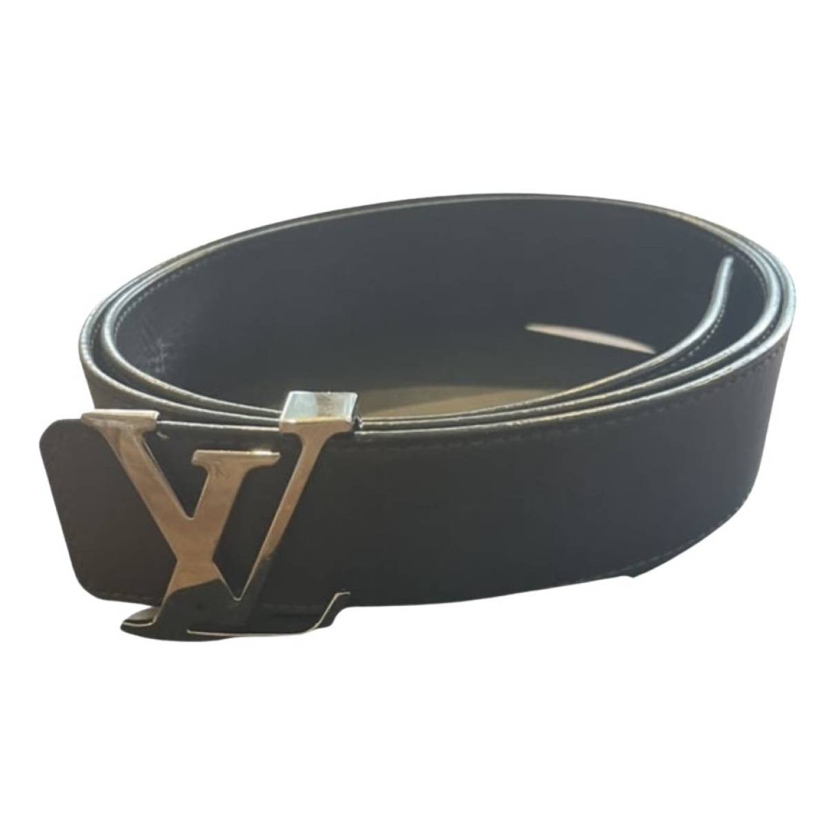 Lv circle leather belt Louis Vuitton Black size 100 cm in Leather