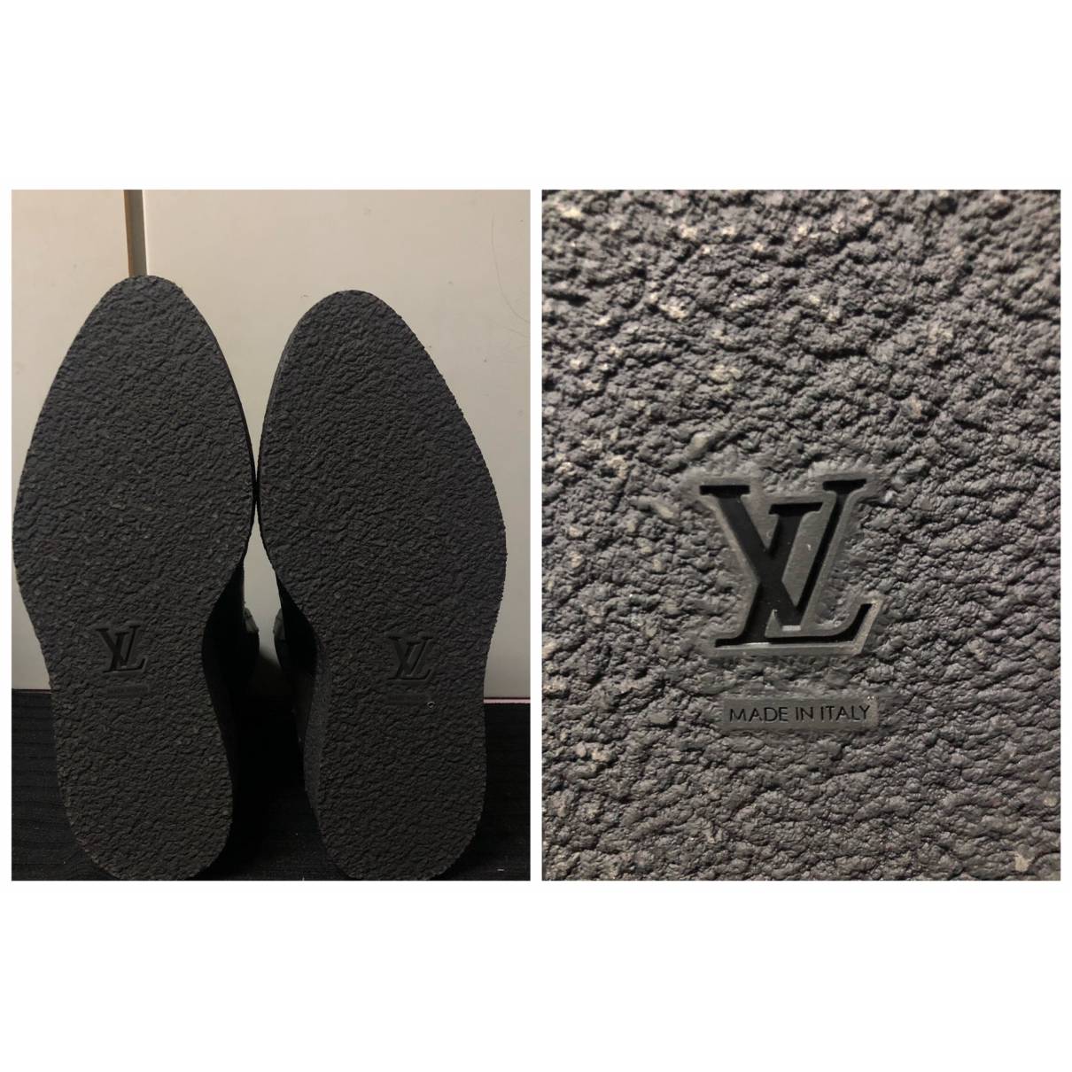 Lv creeper boots Louis Vuitton Black size 9.5 US in Suede - 21048652