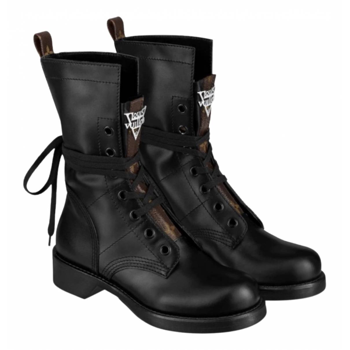Metropolis leather ankle boots Louis Vuitton Black size 37 EU in Leather -  21688723