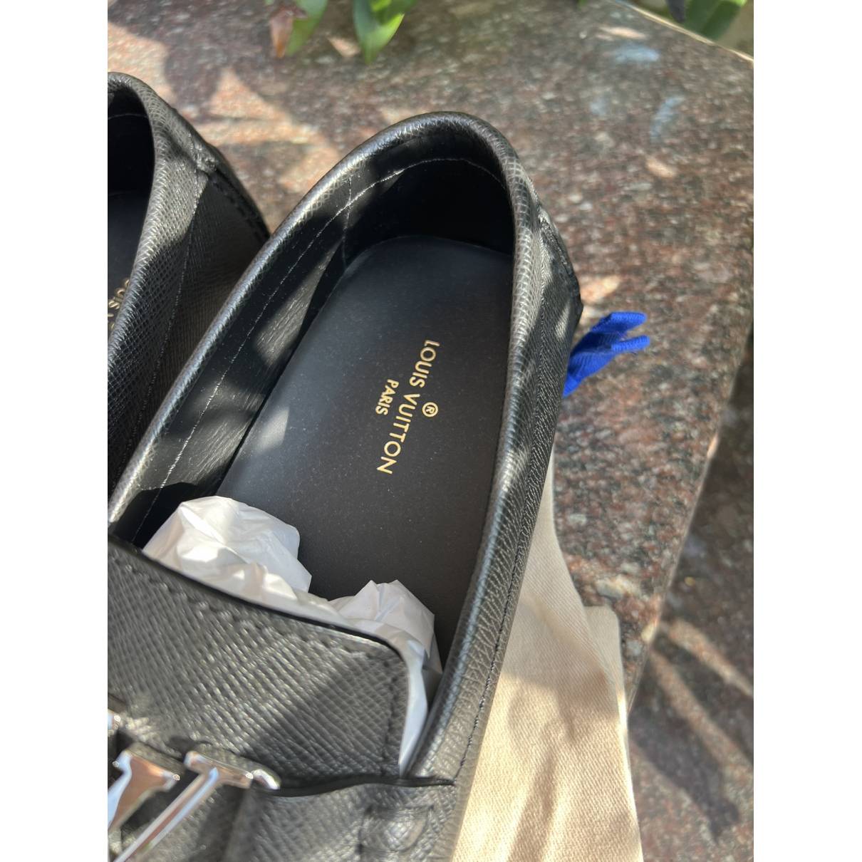 Monte carlo leather flats Louis Vuitton Black size 8.5 UK in