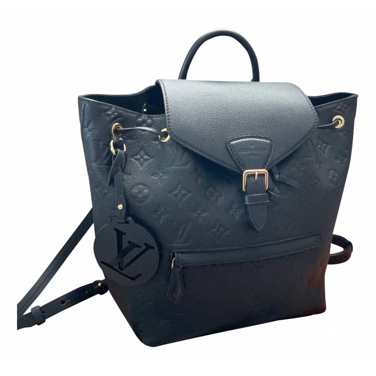 Montsouris leather backpack Louis Vuitton Black in Leather - 25129139