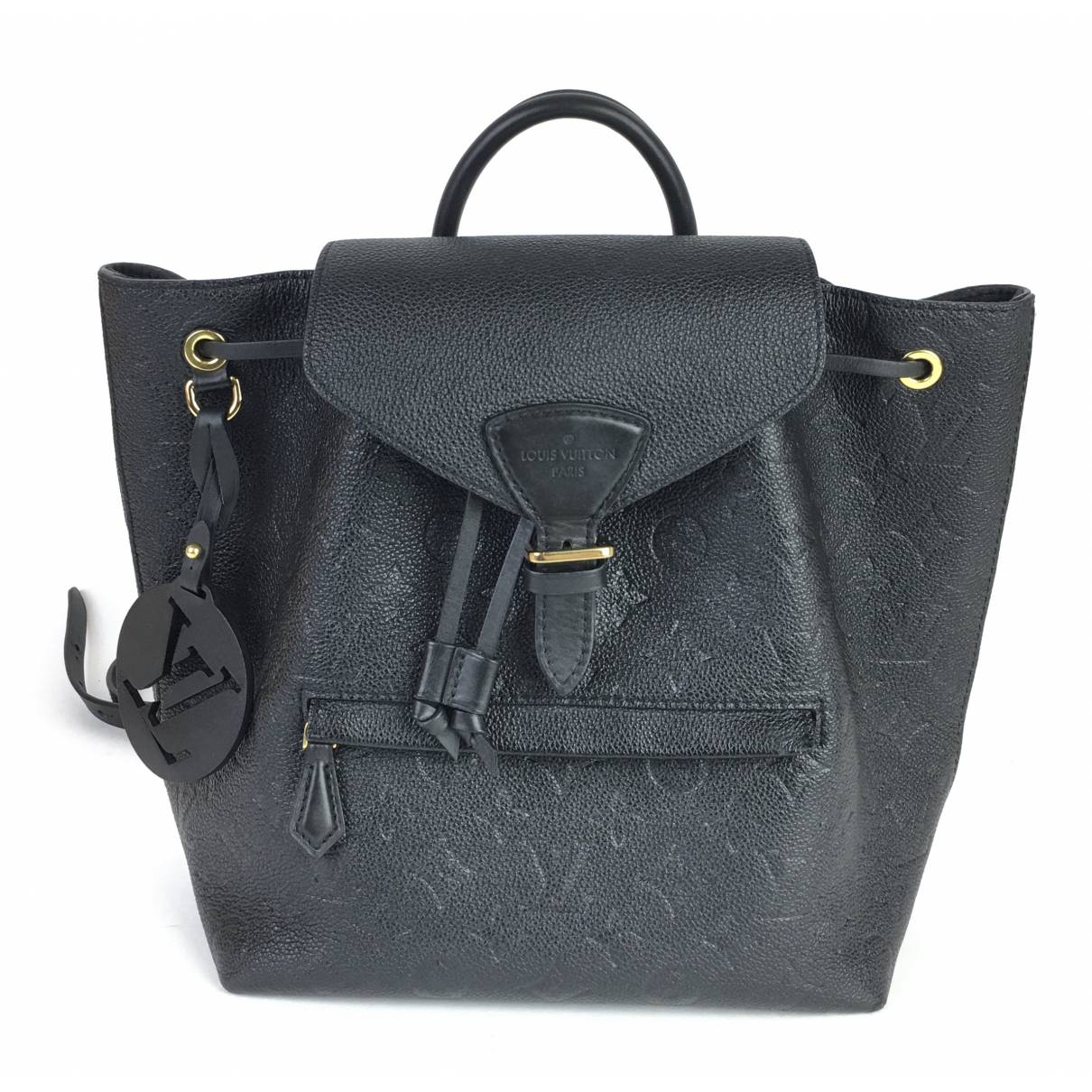 Louis Vuitton Montsouris Monogram Empreinte Embossed Leather Backpack Black