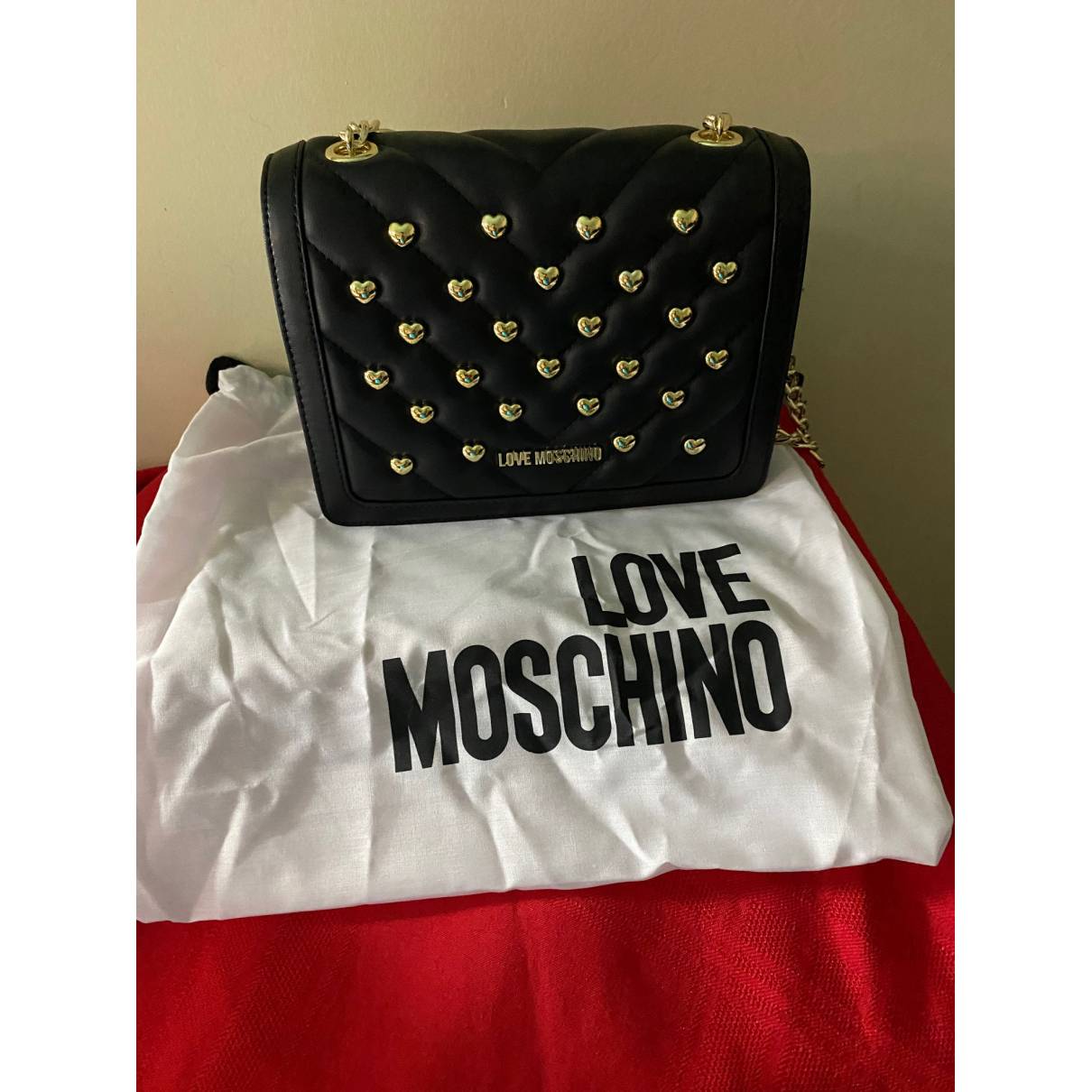 Leather crossbody bag Moschino Love