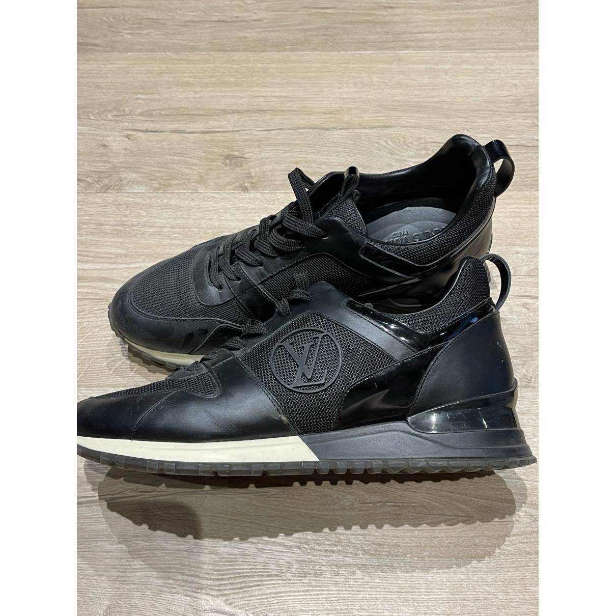 Run away leather low trainers Louis Vuitton Black size 48 EU in Leather -  28947102