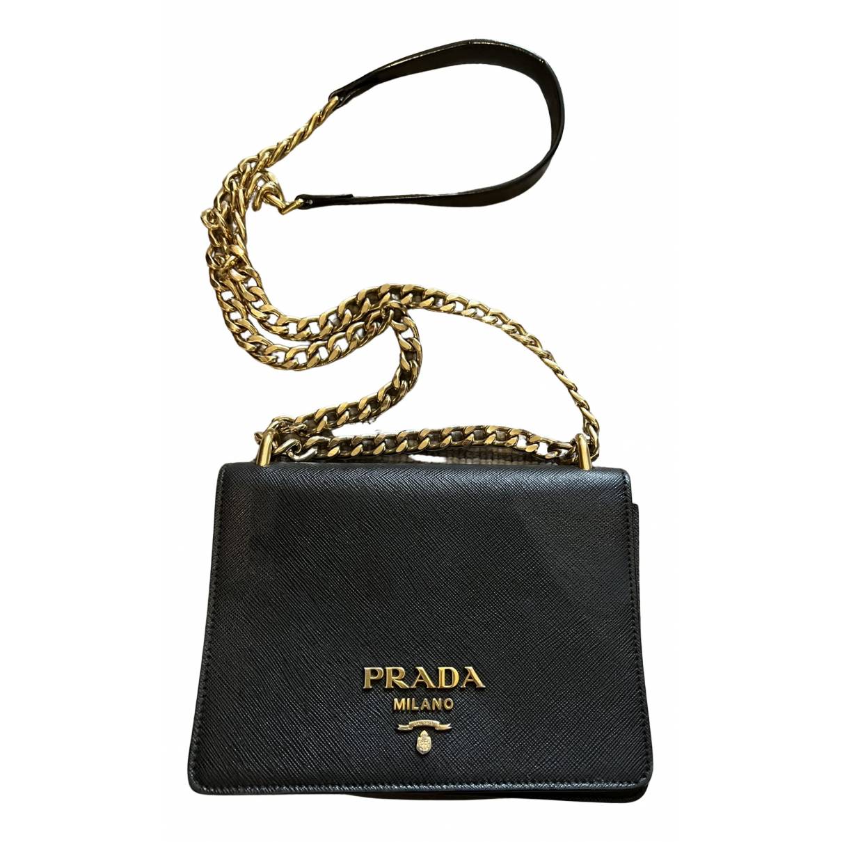 Prada Pattina Saffiano leather shoulder crossbody bag with chain