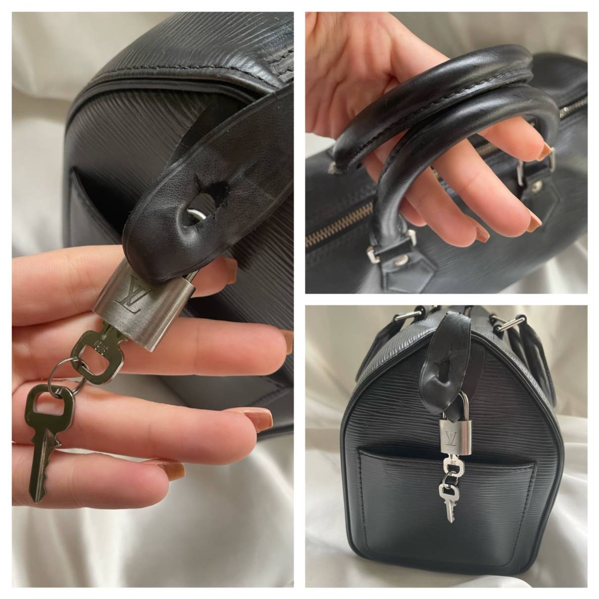 Speedy leather handbag Louis Vuitton Black in Leather - 33034664