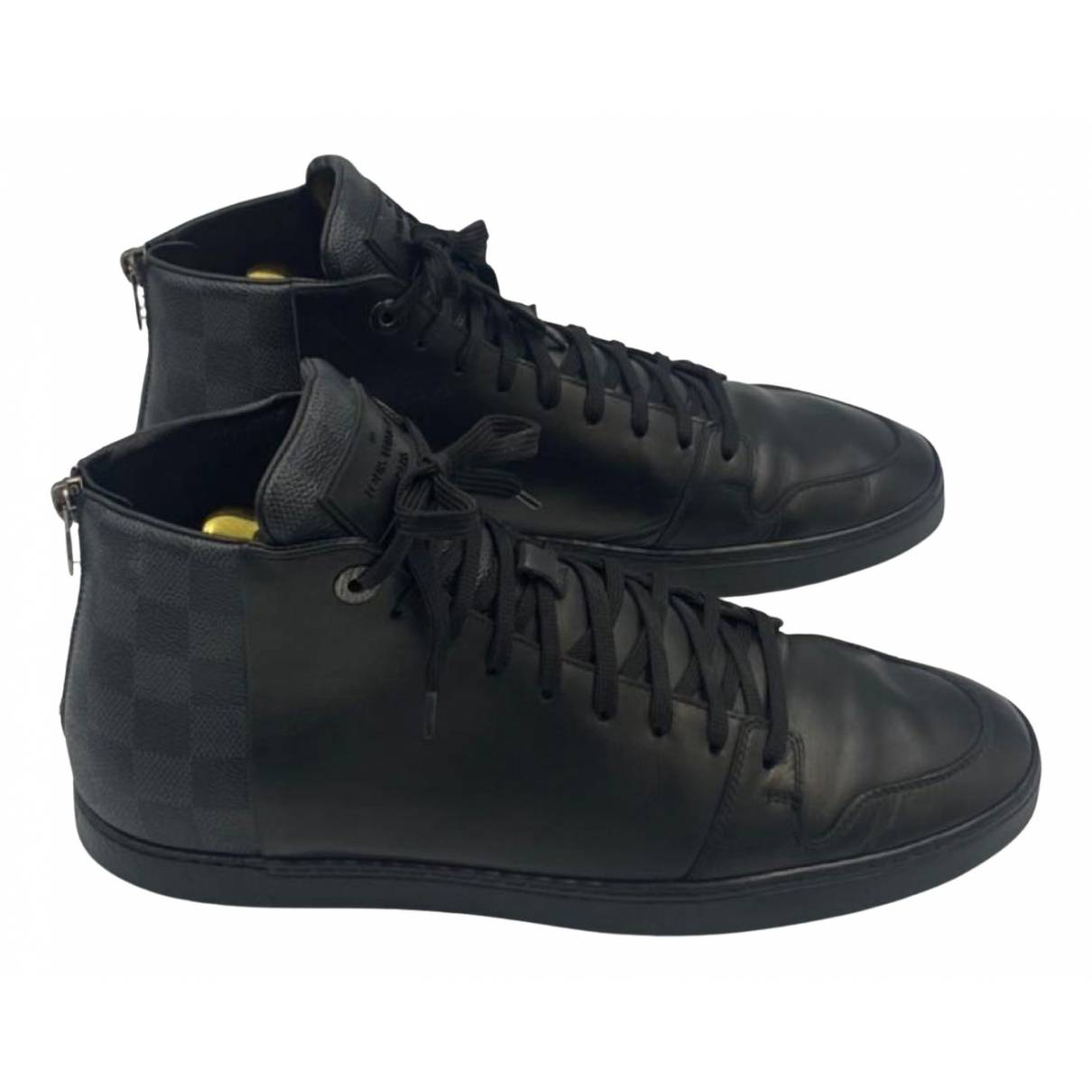 Trainer sneaker boot high leather high trainers Louis Vuitton Black size 8  UK in Leather - 20352195
