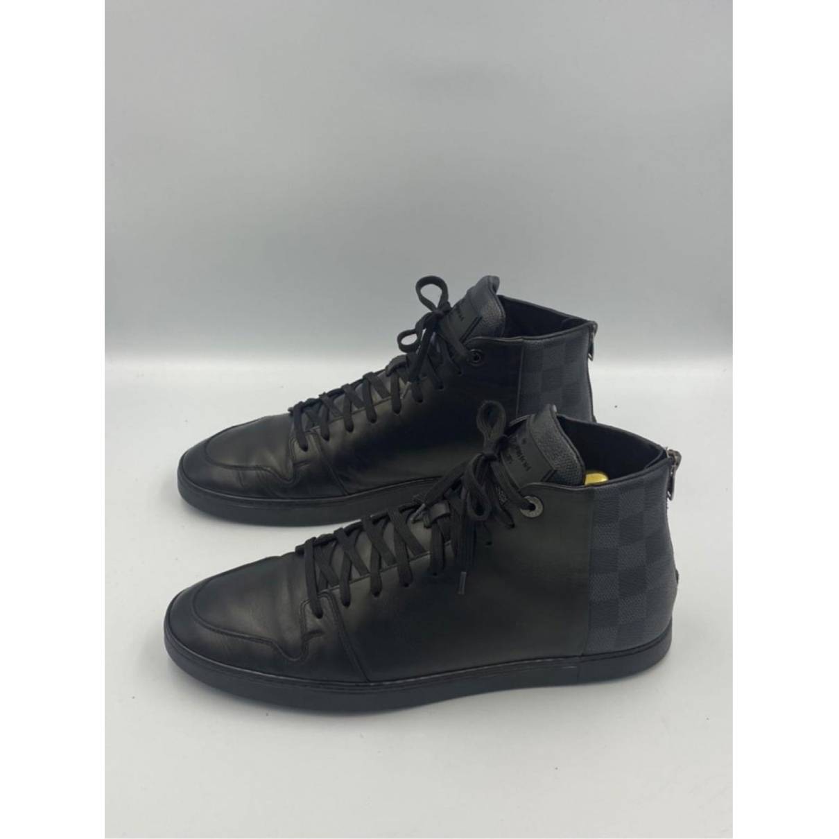 Trainer sneaker boot high leather high trainers Louis Vuitton Black size 8  UK in Leather - 20352195