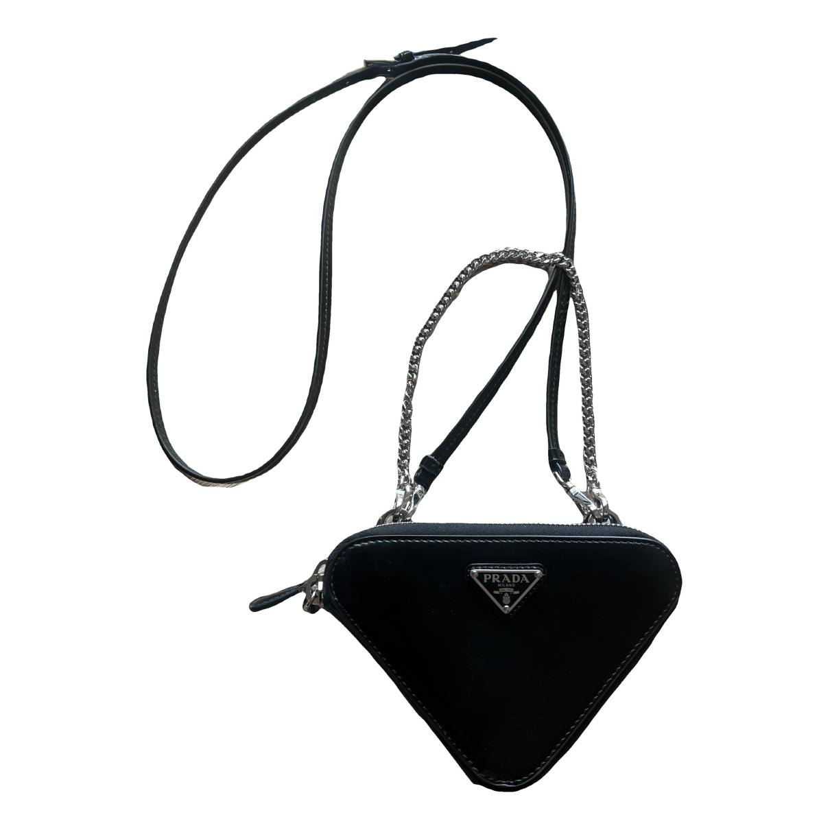 Prada Mini Triangle Crossbody Bag - Black