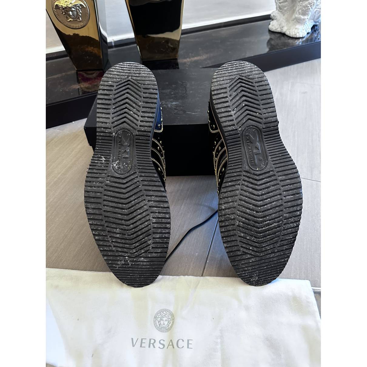 Leather lace ups Versace