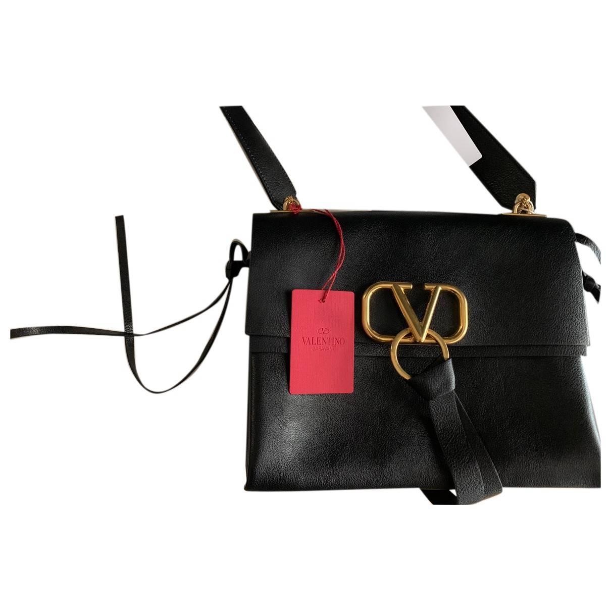 Valentino Garavani VRing Shoulder Bag Leather Small Black