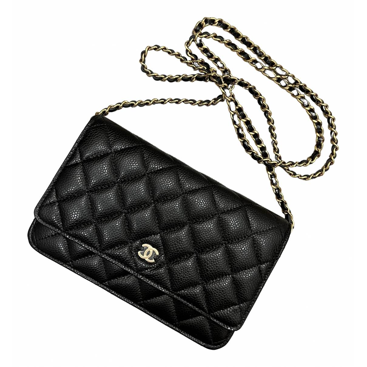 Wallet on chain timeless/classique leather crossbody bag Chanel Black in  Leather - 24409663