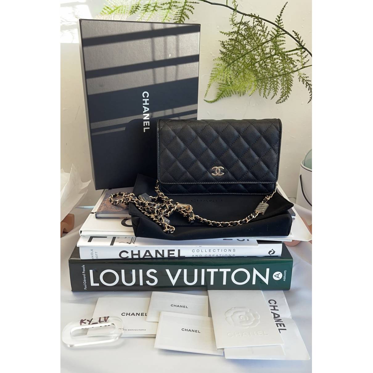 Chanel Vintage Black CC Box Vanity Case Bag w/Strap 24k GHW